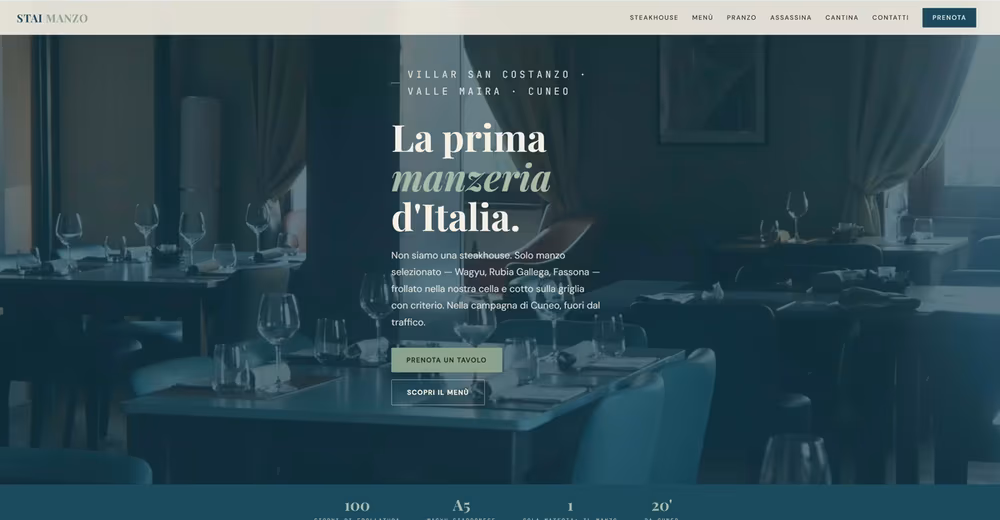 Web agency a Milano: il lavoro per StaiManzo, steakhouse in valle maira (cn)
