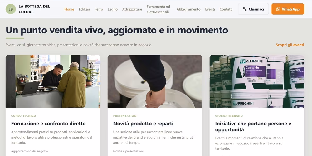 Web agency a Milano: il lavoro per La Bottega del Colore, colorificio e ferramenta a busca (cn)